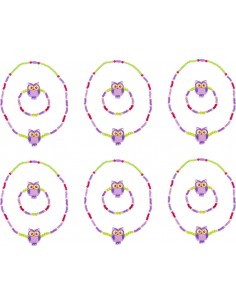 Houten armband Uil lila