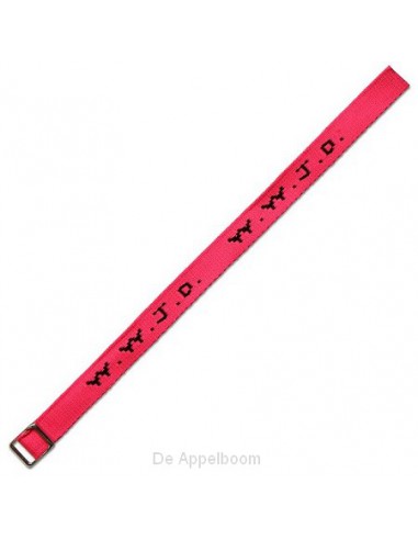 W w j d armbandje geweven neon pink