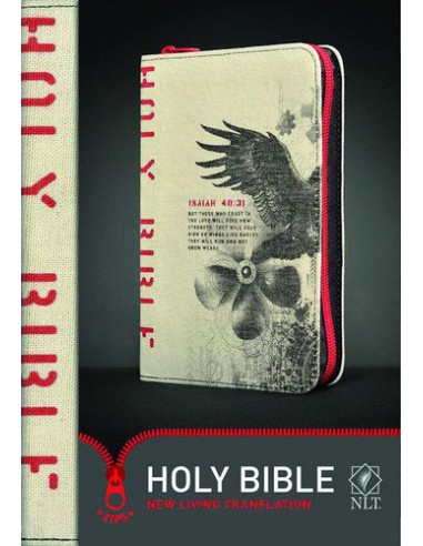 NLT zips bible colour canvas cover red