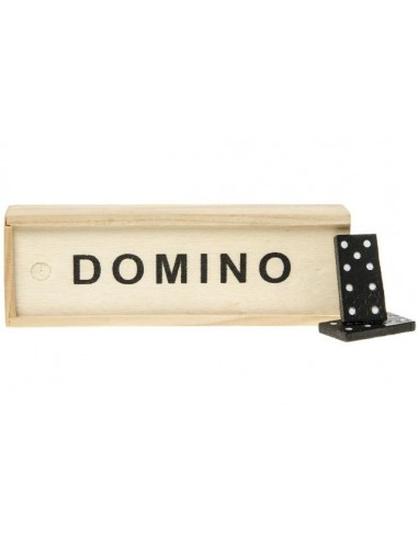 Domino spel in houten kistje