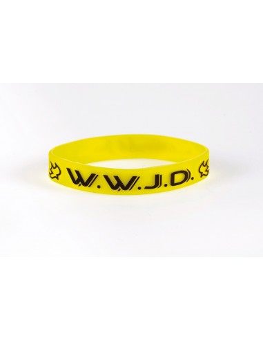 Armband geel WWJD duif Silicone