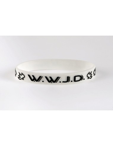 Armband wit WWJD duif Silicone