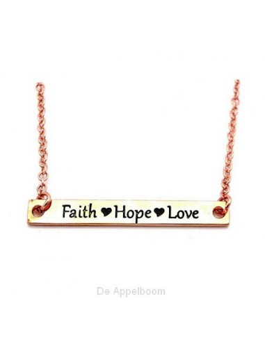 Necklace faith hope love rosegold