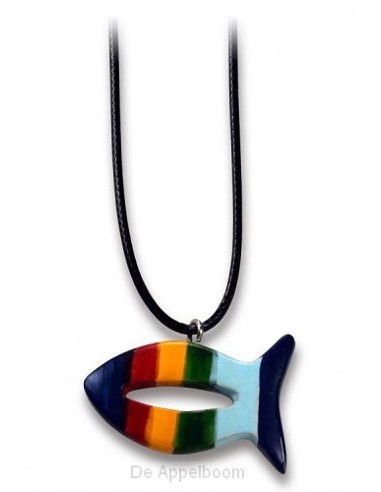 Ketting vis speksteen rainbow