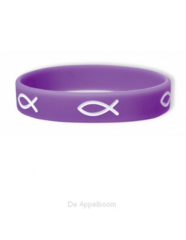 Armband rubber vis paars