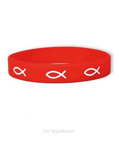 Armband rubber vis rood