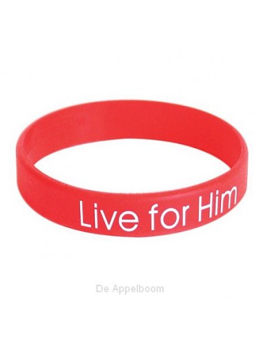 Armband live for Him rood