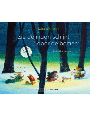 Zie de maan schijnt door de bomen