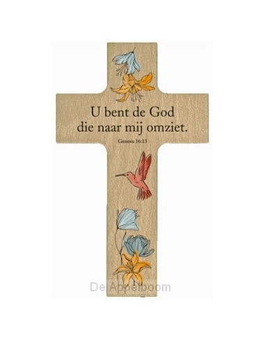 Houten kruisje U bent de God