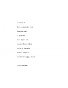 Soms als ik de woorden niet...