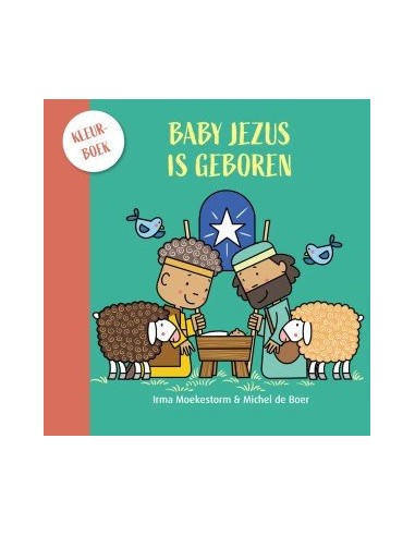 Baby Jezus is geboren kleurboek