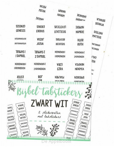 Bijbel tabstickers zwart wit