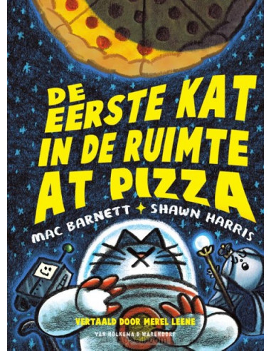 Eerste kat in de ruimte at pizza