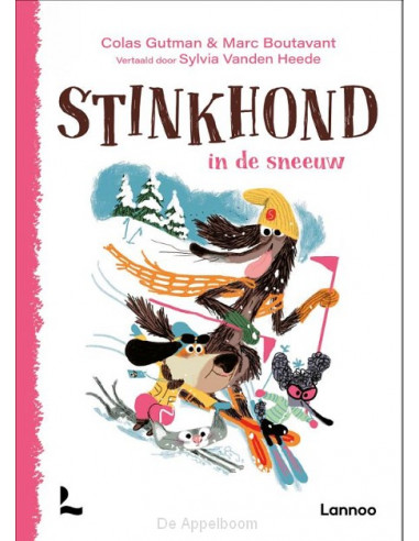 Stinkhond in de sneeuw