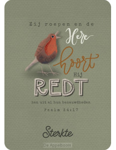 Kaart zij roepen en de Here...