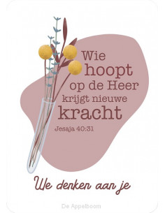 Kaart wie hoopt op de Heer