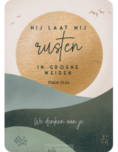 Kaart Hij laat mij rusten