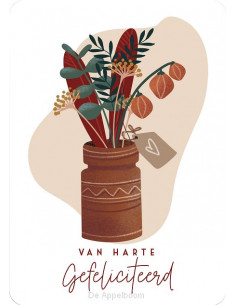 Kaart gefeliciteerd - vaas