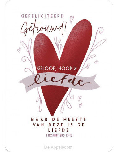 Kaart geloof hoop en liefde