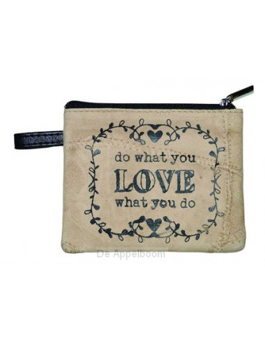 Leather coin pouch Do what you love