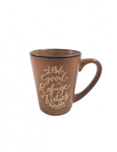 Stoneware mug Lord is Good brown