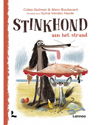 Stinkhond aan het strand