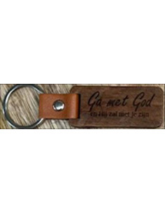 Sleutelhanger hout/leer Ga...