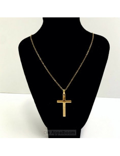 Ketting kruis 4cm goud