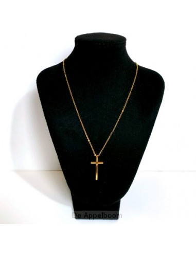 Ketting kruisje 3cm goud