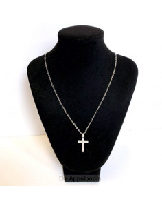 Ketting kruisje 2,5cm zilver