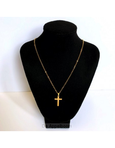 Ketting kruisje 2,5cm goud