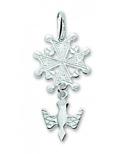 Silver pendant huguenot cross
