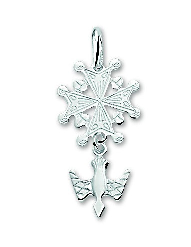 Silver pendant huguenot cross