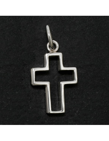 Silver pendant open cross