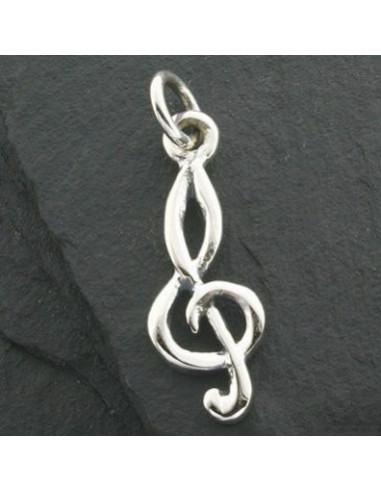 Silver pendant g-cleff 22mm
