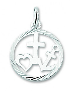 Silver pendant circle faith...