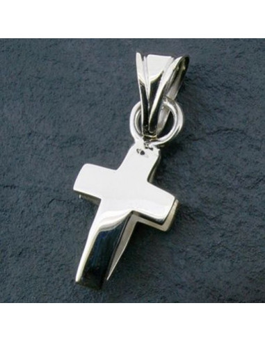 Silver pendant cross rounded