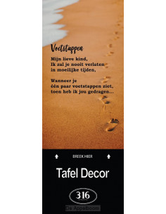 tafeldecor voetstappen in...