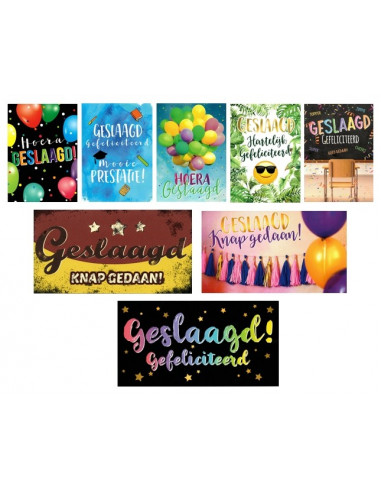 Assortiment 32 wenskaarten geslaagd