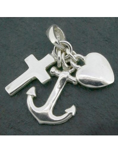 Silver pendant faith hope love