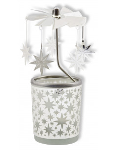 Glas windlicht  Sterren 15cm