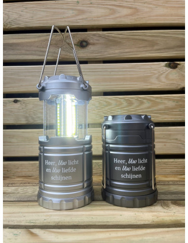 Campinglamp Heer us licht en uw liefde