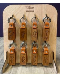 Display houten sleutelhangers