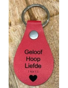 Sleutelhanger rood Geloof...