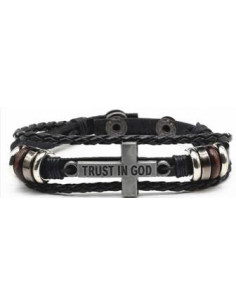 Leather Bracelet Trust in God