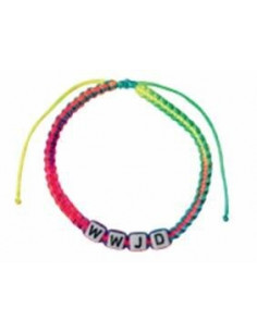 Armband blokjes WWJD regenboog