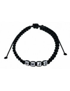 Armband blokjes WWJD zwart