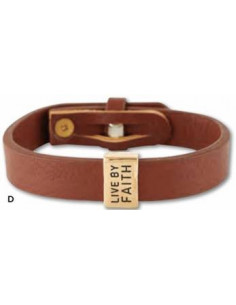 Leather Bracelet Live by Faith