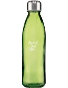 Glazen waterfles groen...