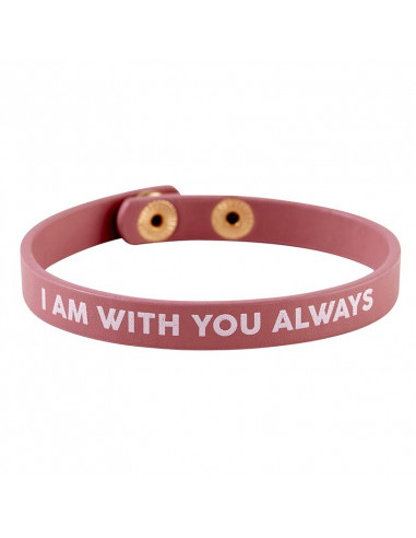 Leather snap bracelet I am with you alw